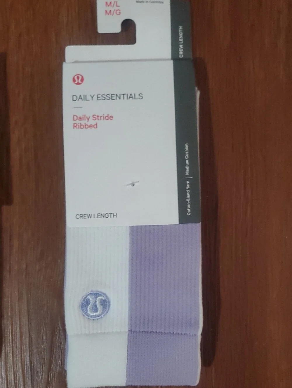 lululemon athletica Ribbed Crew Socks - Green & Lavender (Pair)